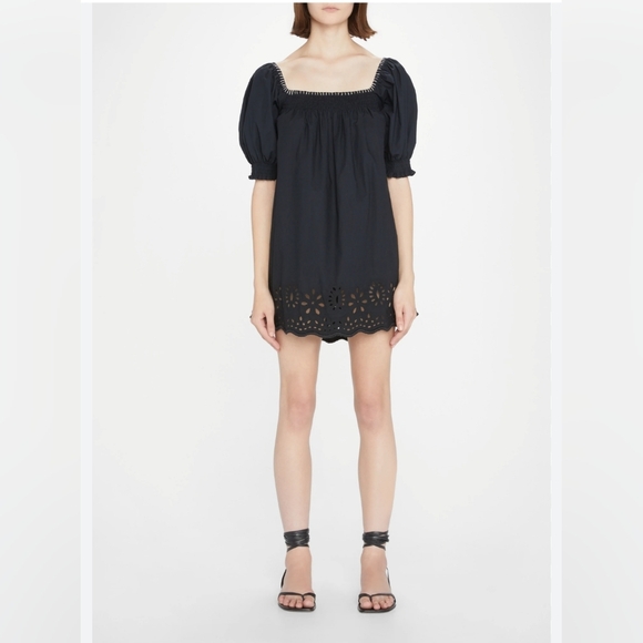 $335 Rhode Women's Black Evie Embroidered Eyelet Babydoll Dress Size XSMALL XS - Picture 1 of 7
